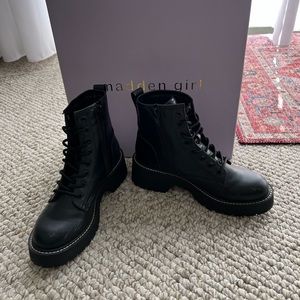 Madden Girl Carra black combat boots
